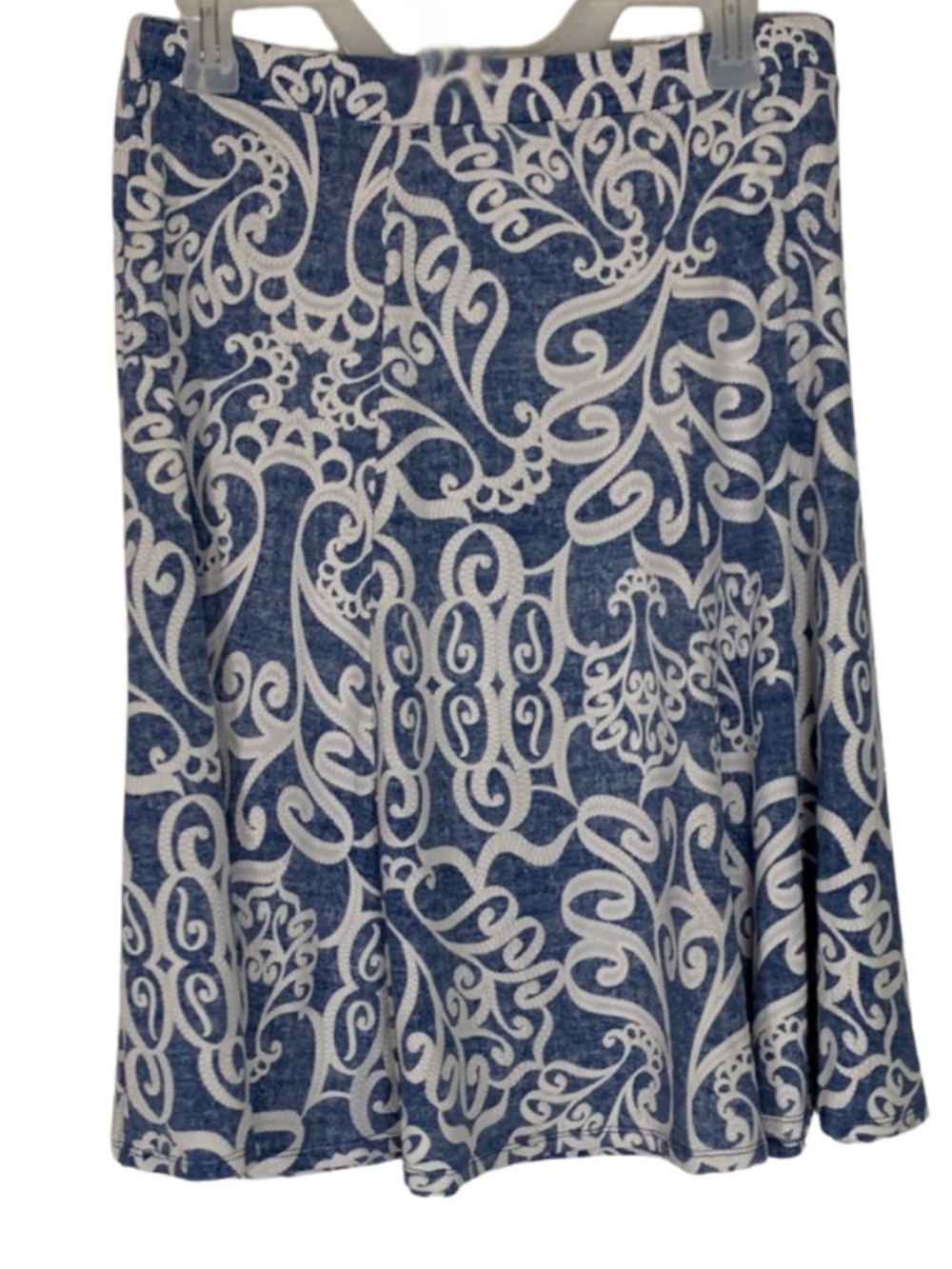 Sami & Jo Elegant Ornate Poly A-Line Midi Skirt Size L Bohemian Abstract Skirt